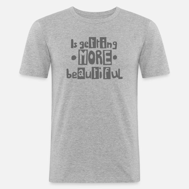 wird schöner grau - Männer Slim Fit T-Shirt - Grau meliert