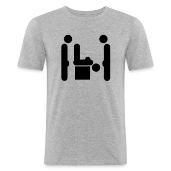 sex - Männer Slim Fit T-Shirt - Grau meliert - Vorne - Nik (191cm)