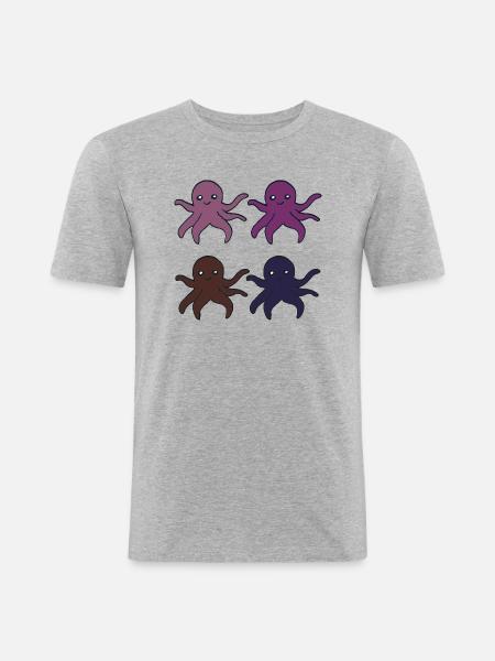 Octopus 4ply - Men's Slim Fit T-Shirt - heather grey