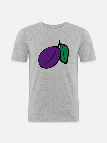 Plum - Men's Slim Fit T-Shirt - heather grey