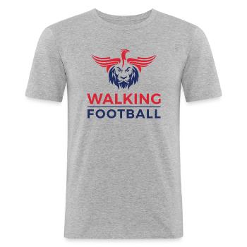 Lion-Phoenix Hybrid - Walking Football - Men's Slim Fit T-Shirt - heather grey - Front - Nik (191cm)