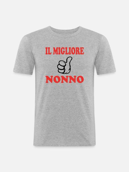 IL MIGLIORE NONNO - Men's Slim Fit T-Shirt - heather grey