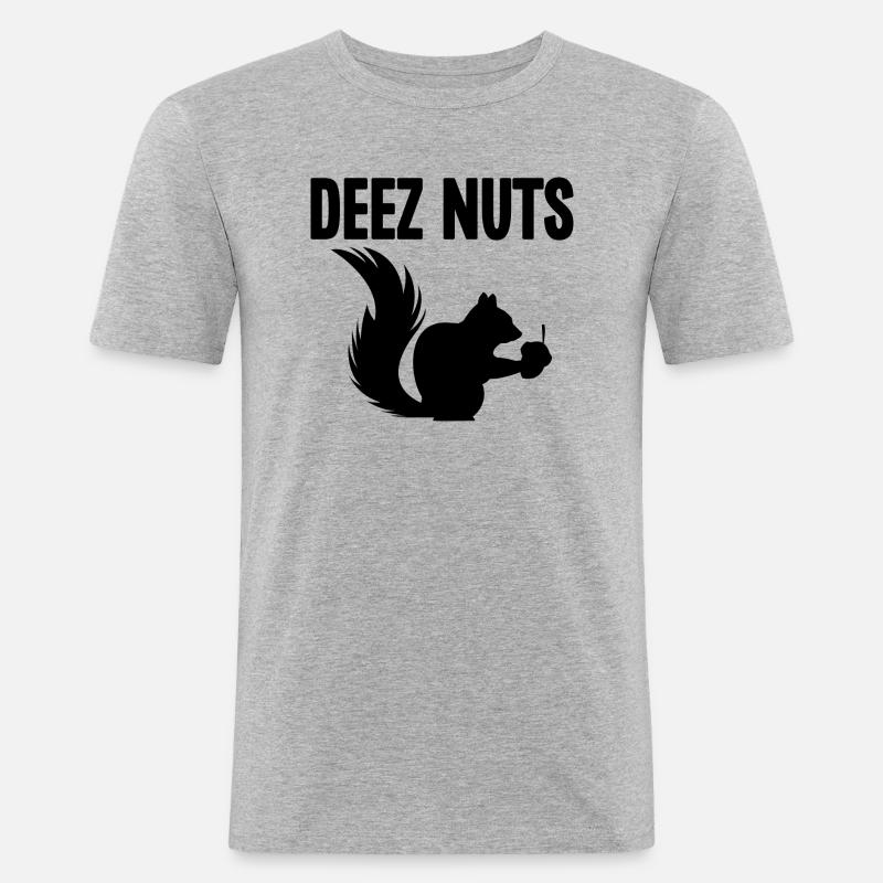 Deez Nuts Eichhörnchen - Männer Slim Fit T-Shirt - Grau meliert