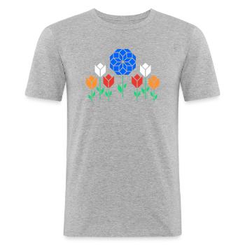 Sandbox Amsterdam Regional Retreat - Men's Slim Fit T-Shirt - heather grey - Front - Nik (191cm)