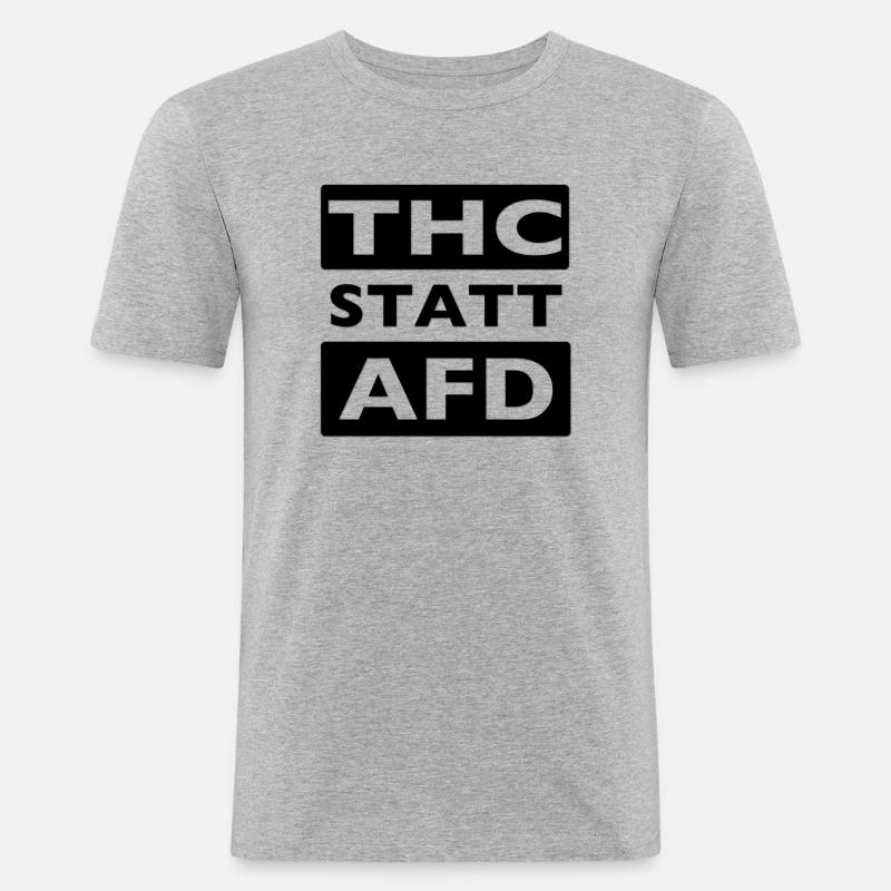 THC STATT AFD - Männer Slim Fit T-Shirt - Grau meliert