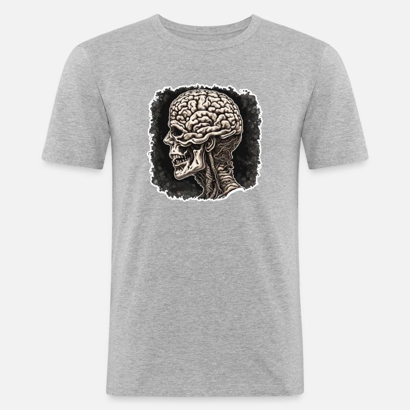 Brain / Knowledge / Intelligence / Clever / Thinking - Men's Slim Fit T-Shirt - heather grey