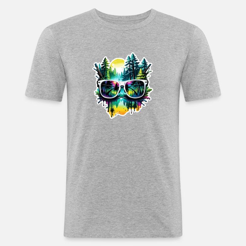 Sunglasses / Reflection / Forest / Reflection - Men's Slim Fit T-Shirt - heather grey