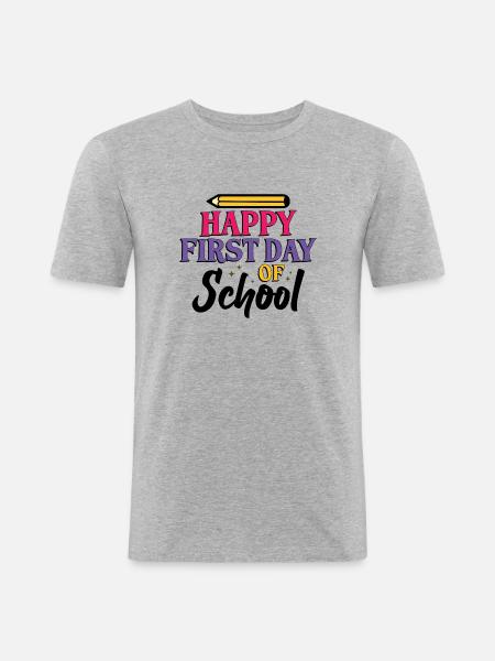 Happy First Day of School - Men's Slim Fit T-Shirt - heather grey