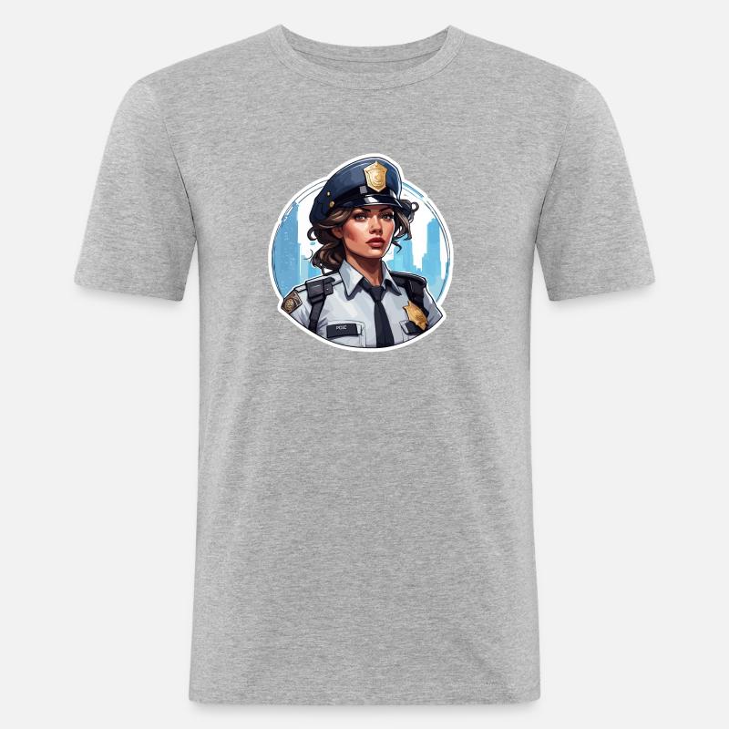 Polizei / Einsatz / Beruf / Job / Einsatzkräfte - Männer Slim Fit T-Shirt - Grau meliert