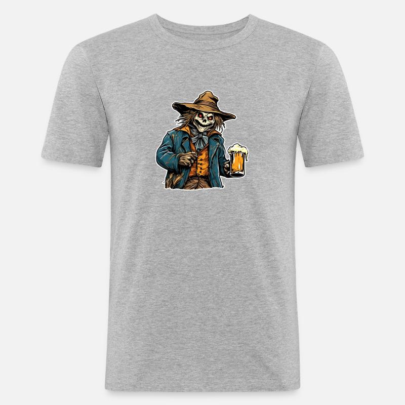 Vogelscheuche / Erntehelfer / Maisfeld / Feld - Männer Slim Fit T-Shirt - Grau meliert