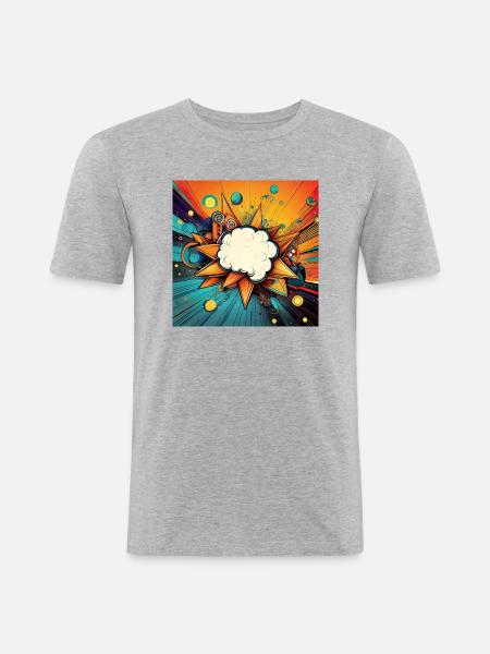 Vibrant Abstract Explosive Cloud Design - Men's Slim Fit T-Shirt - heather grey