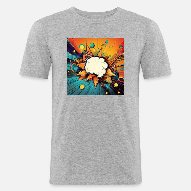 Vibrant Abstract Explosive Cloud Design - Men's Slim Fit T-Shirt - heather grey