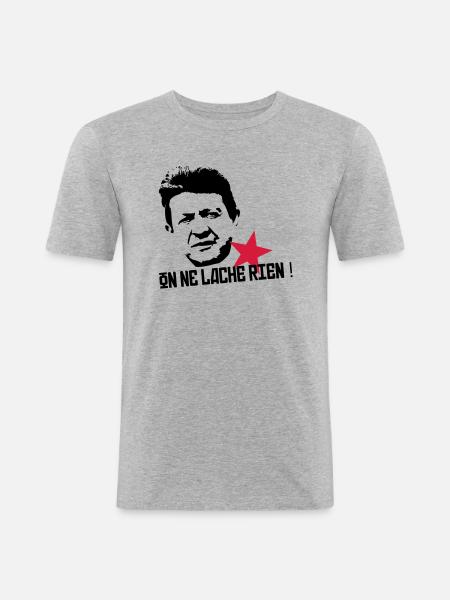 On ne lâche rien - T-shirt près du corps Homme - gris chiné