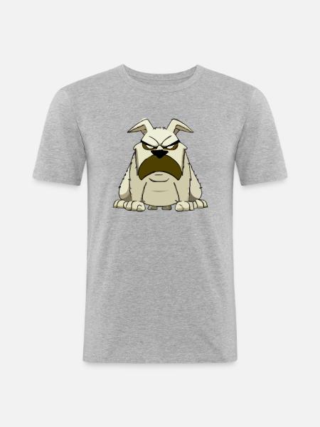 Xilo the grumpy dog - Men's Slim Fit T-Shirt - heather grey