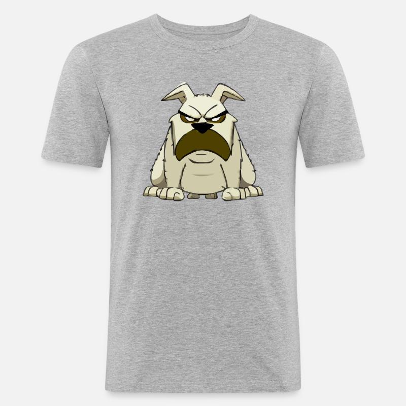 Xilo le chien grognon - T-shirt près du corps Homme - gris chiné