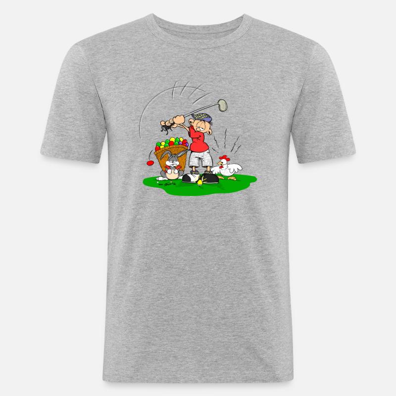 Golfer - Männer Slim Fit T-Shirt - Grau meliert