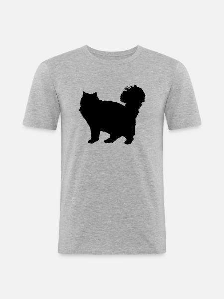 Vector Cat Silhouette - Men's Slim Fit T-Shirt - heather grey