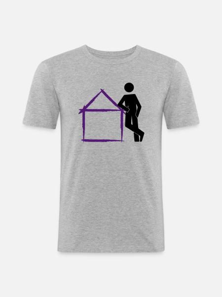 architekt10 - Männer Slim Fit T-Shirt - Grau meliert