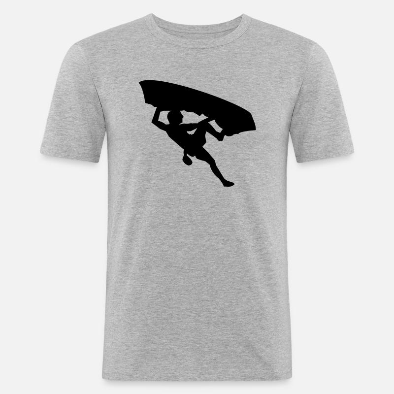 Kletterer - Männer Slim Fit T-Shirt - Grau meliert