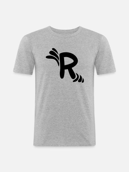 Letter R & Pattern - Men's Slim Fit T-Shirt - heather grey