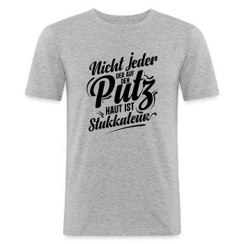 Stuckateur Handwerker Gipser Geschenk - Männer Slim Fit T-Shirt - Grau meliert - Vorne - Nik (191cm)