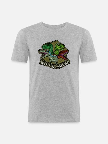 raptor squad - Men's Slim Fit T-Shirt - heather grey