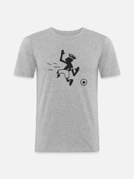Fußballspieler - Männer Slim Fit T-Shirt - Grau meliert