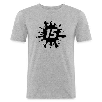 15 - Men's Slim Fit T-Shirt - heather grey - Front - Nik (191cm)