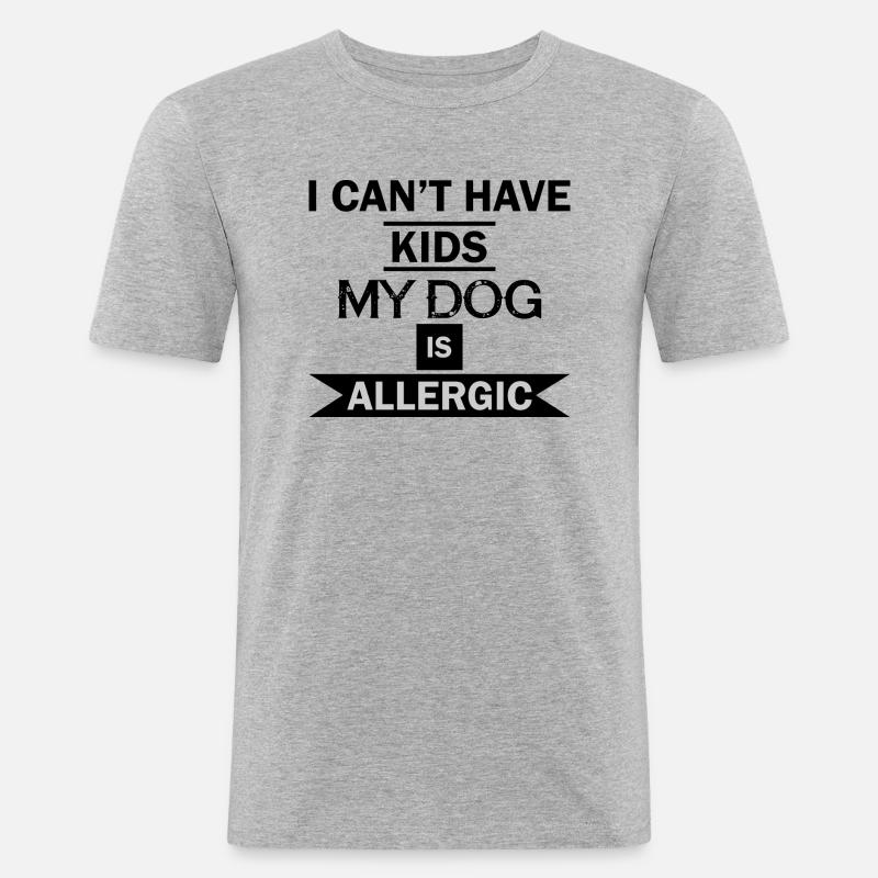 Hund Dog - Männer Slim Fit T-Shirt - Grau meliert