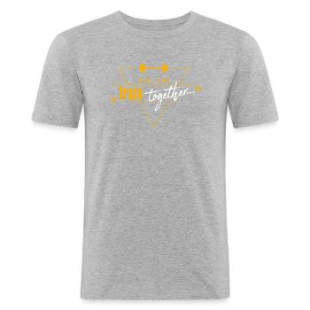 Entraînez-vous ensemble... - T-shirt près du corps Homme - gris chiné - Devant - Nik (191cm)