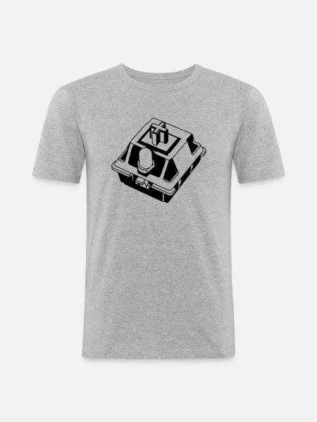 Mechanical Keyboard Switch - Männer Slim Fit T-Shirt - Grau meliert