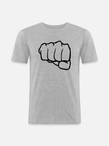 faust_01 - Männer Slim Fit T-Shirt - Grau meliert