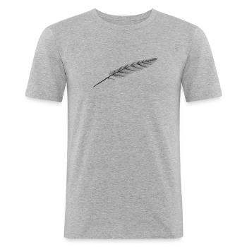 Feather of course - Men's Slim Fit T-Shirt - heather grey - Front - Nik (191cm)