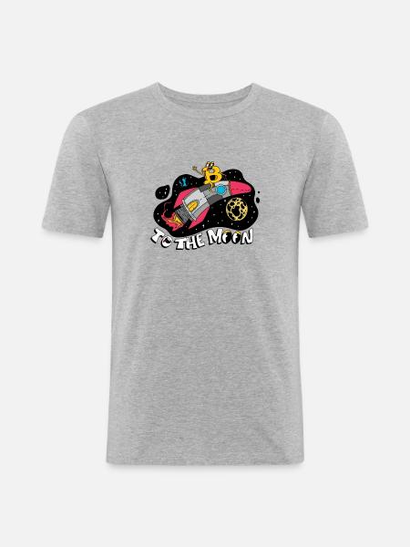 To The Moon Bitcoin - Men's Slim Fit T-Shirt - heather grey