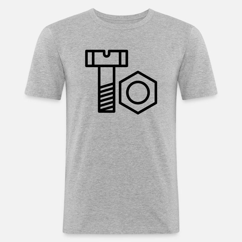 Schraube und Mutter - Männer Slim Fit T-Shirt - Grau meliert