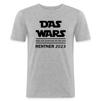 Das wars Rentner 2023 - Männer Slim Fit T-Shirt - Grau meliert - Vorne - Nik (191cm)