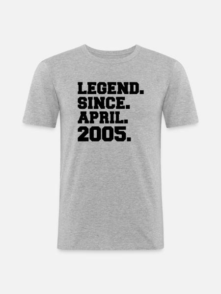 Né en avril 2005 - T-shirt près du corps Homme - gris chiné