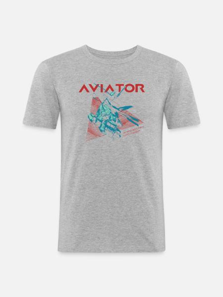 Aviator Helicopter - Men's Slim Fit T-Shirt - heather grey