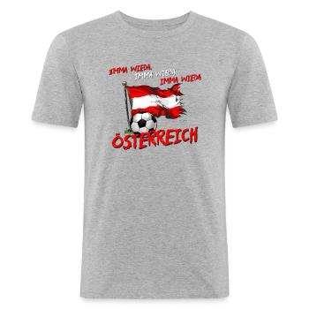 Austria, the best footballers in Europe - Men's Slim Fit T-Shirt - heather grey - Front - Nik (191cm)