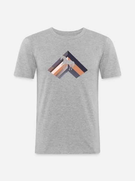 Pferde Pferdesport Pferd - Männer Slim Fit T-Shirt - Grau meliert