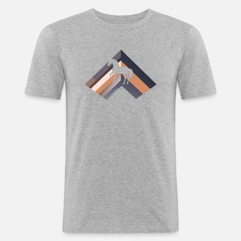 Pferde Pferdesport Pferd - Männer Slim Fit T-Shirt - Grau meliert