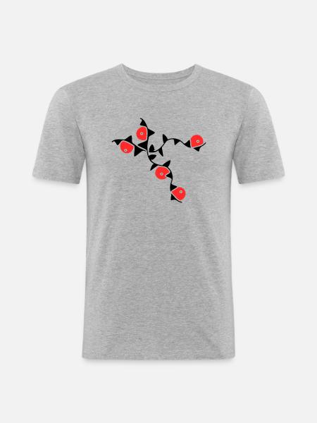 Vrilles de fleurs - T-shirt près du corps Homme - gris chiné