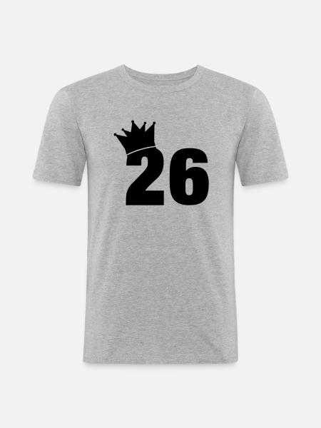 26_krone_f1 - Männer Slim Fit T-Shirt - Grau meliert