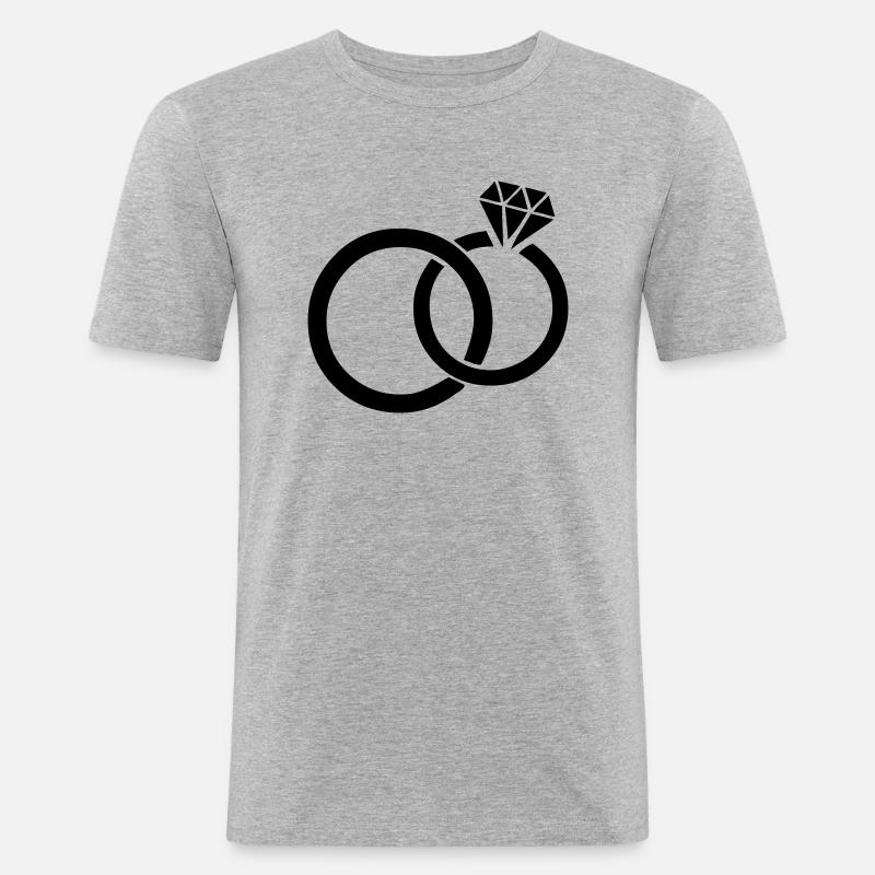 eheringe_01 - Männer Slim Fit T-Shirt - Grau meliert