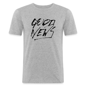 Good News black - Men's Slim Fit T-Shirt - heather grey - Front - Nik (191cm)