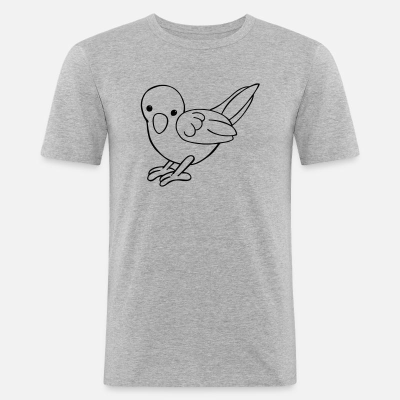 kleiner süßer Vogel - Männer Slim Fit T-Shirt - Grau meliert
