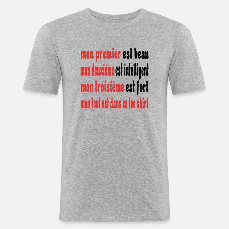 Das Beste - Männer Slim Fit T-Shirt - Grau meliert
