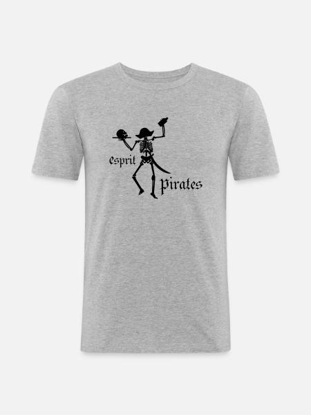 Pirates - T-shirt près du corps Homme - gris chiné
