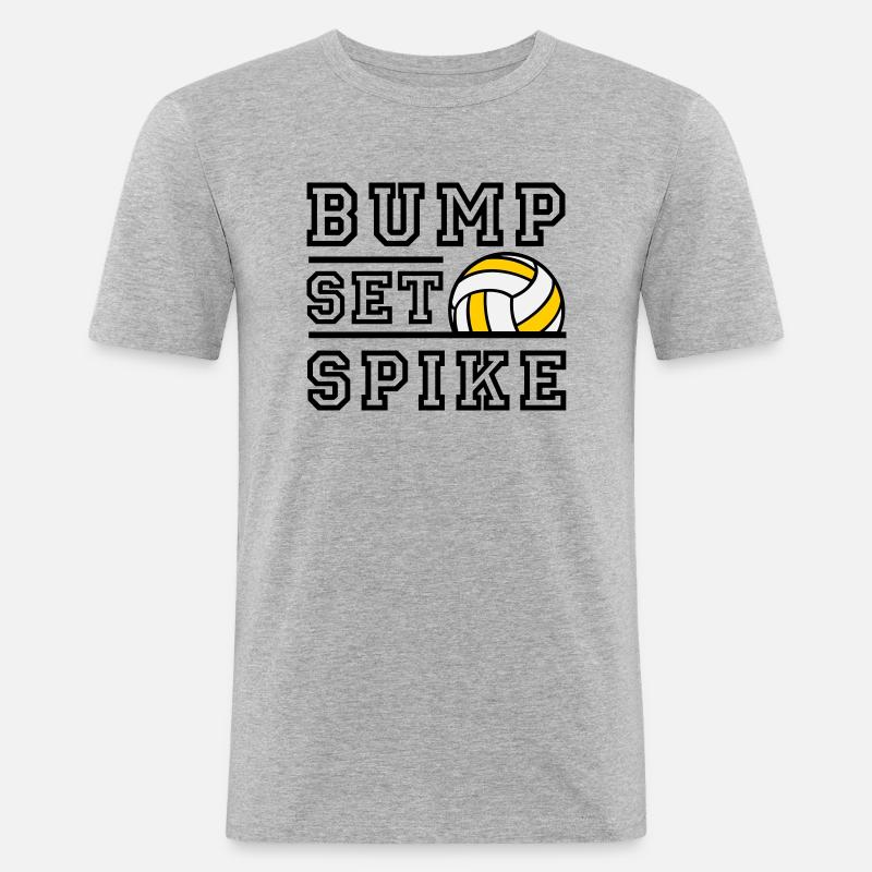 Bump Set Spike - Farbwechsel möglich - Männer Slim Fit T-Shirt - Grau meliert