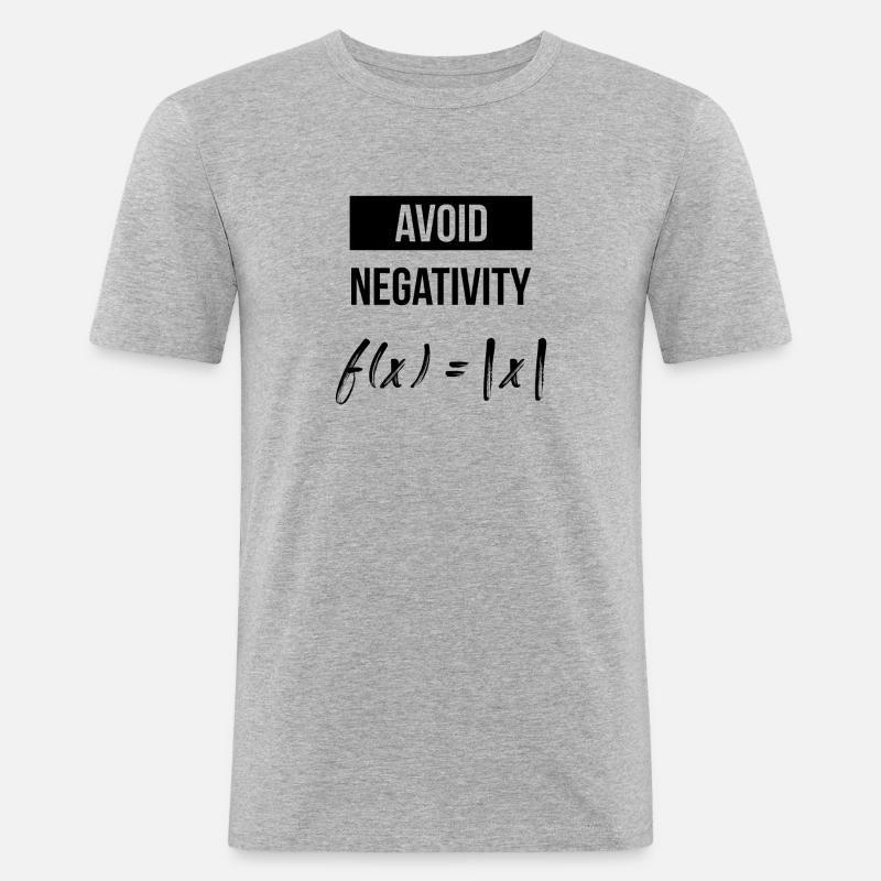 Avoid Negativity - Männer Slim Fit T-Shirt - Grau meliert